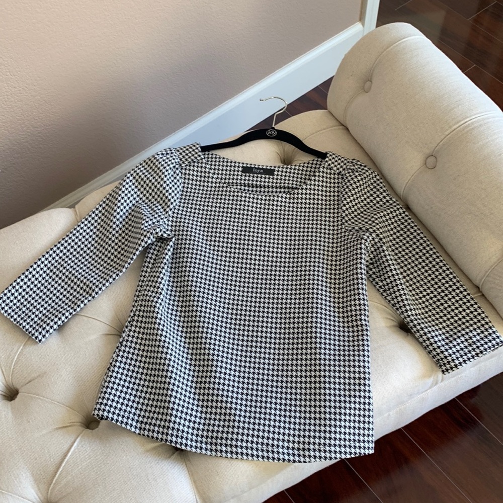 Black and white checkered blouse